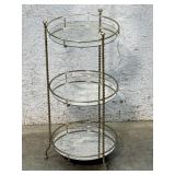 3 Tier Brass & Mirrored Stand 12/25