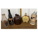 Tarbell Guernsey milk bottle, stoneware flask,