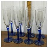 Cobalt blue stem champagne glasses- 8