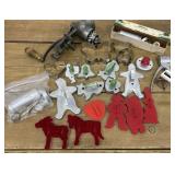 Vintage meat grinder & cookie cutters.