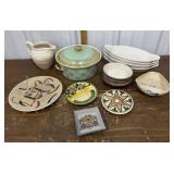 Hallï¿½s covered dish, Ironstone, Buffalo bowls,