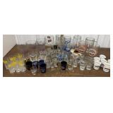 Barware- glasses, shot glasses (Some plastic)