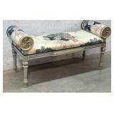 French Curved Floral Accent Bench 46/18/17