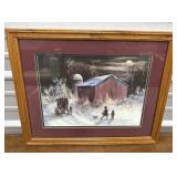 Al Koenig Amish Print in nice oak frame