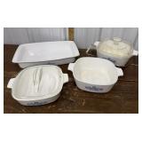 Corningware Cornflower baking dishes *lid chipped