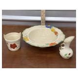 Mini pitcher and bucket with floral bowl