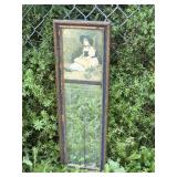 Wooden trumeau wall mirror *some paint chipped