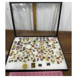 Lions Club pins- with display case included