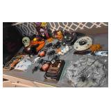 Halloween decorations, spiders, lineup door