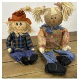 2 Fall Scarecrows - Weighted to sit.