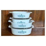 Blue Cornflower Corningware Vintage set of 4