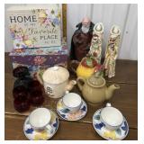 End of consignment- teapots, cups, saucers, red
