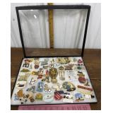 Lions Club pins- with display case included