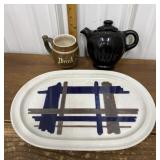 Noritake Primastone platter, mug, wall pocket