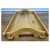 Beautiful Wood Tray handcrafted- oak - Beautiful