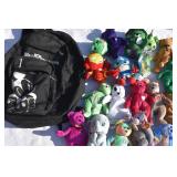 Lot of Beanie Babies in Disney Backpack