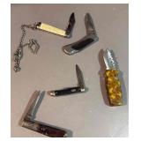Various different vintage pocket knives