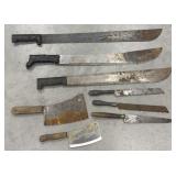 Machetes, meat cleavers, knives