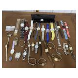 Assorted watches, some bits & pieces