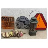 Lantern, Farm Sign, Cattle Tags, Glock Sign &
