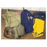 Boy Scouts shirts, hats, bandanna, canteen