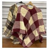 Two Neat Vintage Wool Ponchos - Homespun???