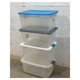 4 Clear Storage Totes