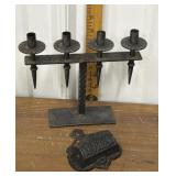 Swedish brutalist 4-candle holder, match holder