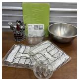 8Qt Stainless Steel bowl, glass mixing bowl,