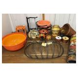 Trick or treating buckets, bowls, floor mat,