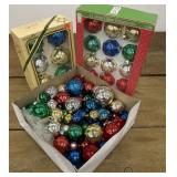 Merry Bright, pyramid ornaments. Glass. Plastic.