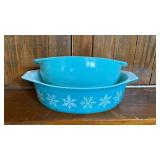 Pyrex-Vintage Snowflake Oval Casserole 2.5Qt &