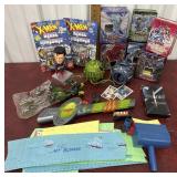 Play-a-tune toy, x-men figures in packaging,