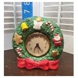 Vintage J.S.N.Y. Christmas Ceramic Wreath Clock