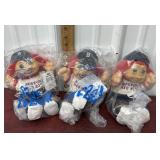 3 troll dolls Boston red socks