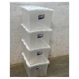 4 Sterilite Folding Lid Storage Totes