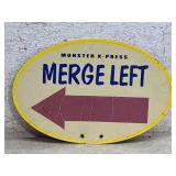 Merge Left Aluminum Sign 18/13