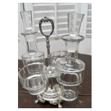Unusual cruet / condiment set - 1 stopper has a