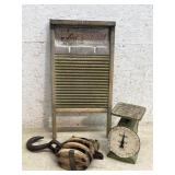 Washboard, Pulley & Scale