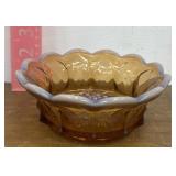 Fenton Amber Cameo Opalescent Grape Nappy Bowl