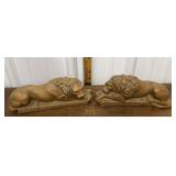 Lion bookends- clay?