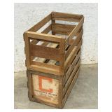 2 Wood Fruit Crates