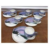 6 Absolutely Gorgeous Hand-painted teacups &