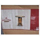 NIB Wooden Barrel Table