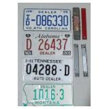 4 Car Dealer License Plates & 4 Dealer Plate
