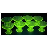 Uranium Glass dessert dishes- 8pc