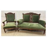 2 Piece Walnut Parlor Set