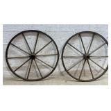 2 Small Wooden Wagon Wheels 20ï¿½