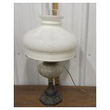 Lamp w/ glow glass base *a couple chips on shade