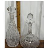 2 Glass decanters w/ stoppers